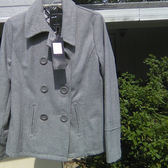 Therapy Woman's Wool Short Pea Coat - Picture 3 of 7